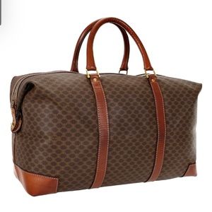 Celine Vintage KeepAll 45 Sport Duffel Weekender Triomphe Macadam Canvas